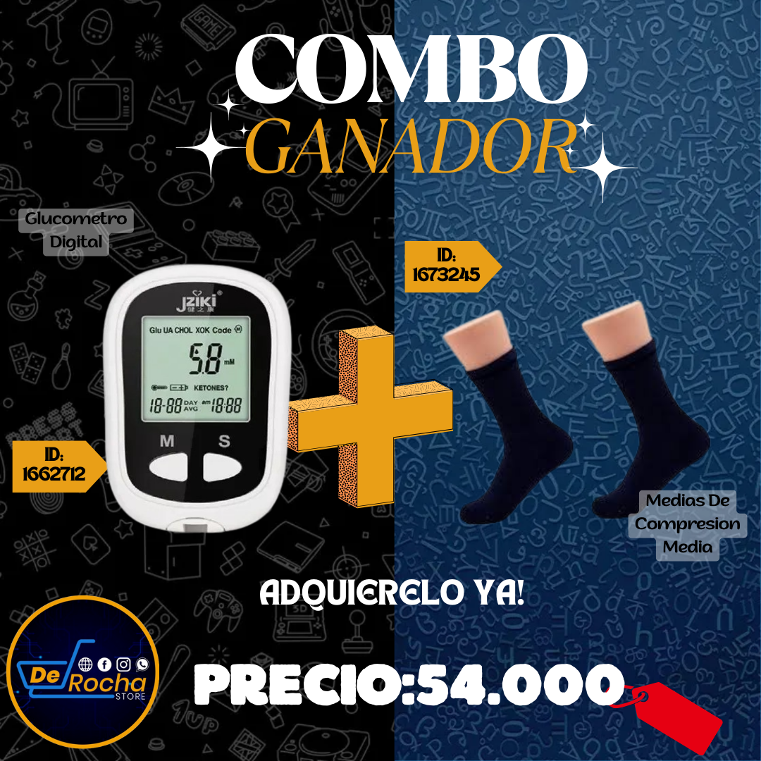 combo glucometro+medias compresion